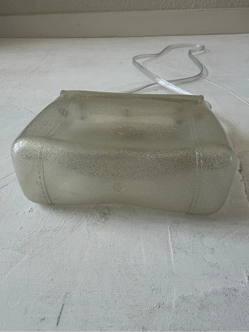 Furla Y2K Silver Glitter Rubber Mini Candy Crossbody Jelly Bag